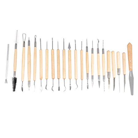 Caydo 22 Piece Pottery Clay Sculpture Carving Tool Set