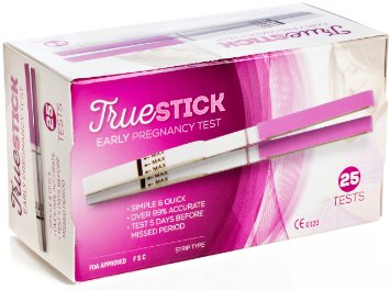 Pregnancy Tests - Early Detection Test Strips - 25 Count Clinically Proven to Give a Quick and Accurate Reading For Results You Can Trust By TrueStick