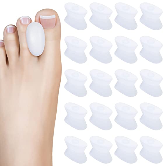 20 Pack Gel Toe Separators Toe Spacers Silicon Bunion Corrector Straightener Toe Spreader for Feet Women Men Overlapping Toes, 0.75 Inch, Small