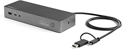 StarTech.com USB-C & USB-A Dock - Hybrid Universal Laptop Docking Station with 100W Power Delivery - Dual Monitor 4K 60Hz HDMI & DisplayPort - 4X USB 3.1 Gen 1 Hub, GbE - Windows & Mac (DK30C2DPEP)