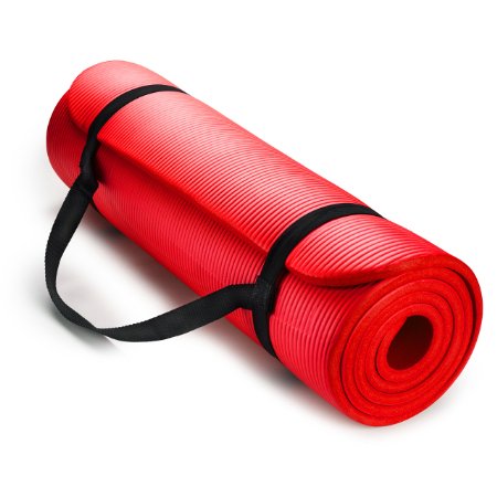 HemingWeigh 12-Inch Extra Thick High Density Exercise Yoga Mat with Carrying Strap