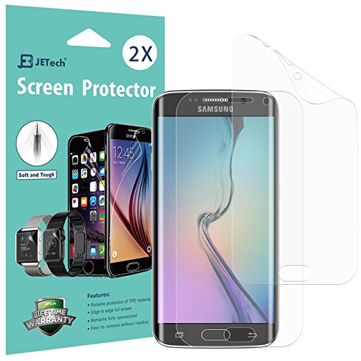 Galaxy S6 Edge Screen Protector, [Full Coverage], JETech SOFTOUGH 2-Pack TPE Ultra HD Screen Protector Film for Samsung Galaxy S6 Edge