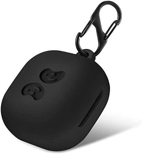 Silicone Case for Sumsung Galaxy Buds Live, Anti-Break Anti-Lost & Shockproof Easy Carrying Portable Protective Case Cover with Carabiner for 2020 Newest Galaxy Buds Live (Black)