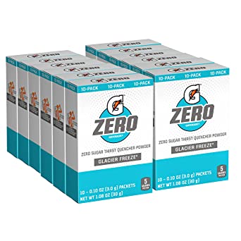 Gatorade G Zero Powder, Glacier Freeze, 0.10oz Packets (120 Pack)