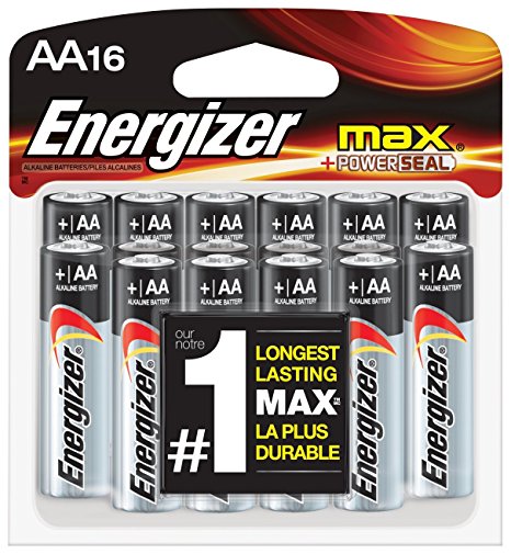 Energizer Max Premium AA Batteries, Alkaline Double A Battery (16 Count) E91BP-16