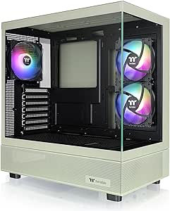 View 270 Plus TG ARGB Matcha Green Mid Tower E-ATX Case; 3x120mm ARGB Fans Included; Support Up to 360mm Radiator; Front & Side Dual Tempered Glass Panel; CA-1Y7-00MEWN-01; 3 Year Warranty