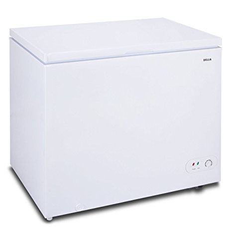 Della Upright Chest Freezer, 6.9 Cubic Feet, Adjustable thermostat, White