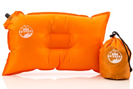 The Ultimate Self Inflating Camping Pillow Travel Pillow Air Pillow Inflatable Pillow and Outdoor Pillow - Lifetime Guarantee