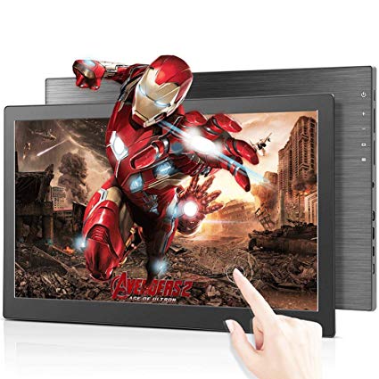 15.6" Portable Gaming Monitor USB Touchscreen Monitor,Second Screen Full HD 1920x1080 IPS 2K 60Hz 3ms with Dual USB Type-C/1xMini HDMI&DP Port USB Powered Screen