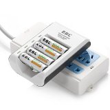 EBL 4 Pack 2300mAh High Capacity AA Rechargeable Batteries with 4 Bay Charger New Combo Released