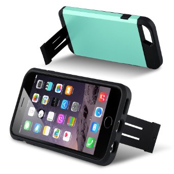 EasyAcc iPhone 6 Case with Invisible Kickstand Protector Defender Cover Bumper Shockproof MintGreen&Black