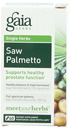 Gaia Herbs Saw Palmetto, 60-capsule Bottle