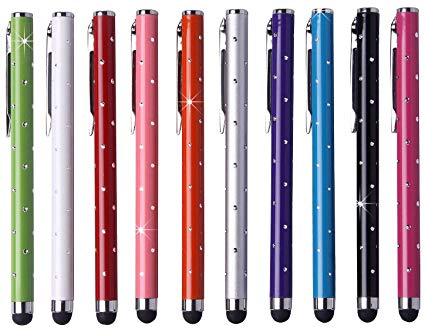 CCIVV 10 Pcs 4.2‘’ Stylus Pens for Capacitive Touch Screen Devices (Bling Polka Dots)
