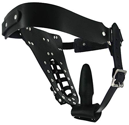 Strict Leather The Safety Net Leather Male Chastity Belt with Anal Plug Harness