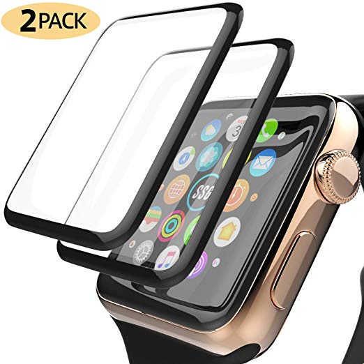 Apple Watch Screen Protector 2-Pack Premium 3D Tempered Glass Full Coverage HD Clear Scratch-Resistant Anti Bubble Screen Protector for iWatch 44mm