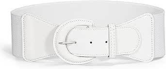 JASGOOD Women Retro Wide Stretchy Waist Belt, Vintage Chunky Buckle Belts for Dress