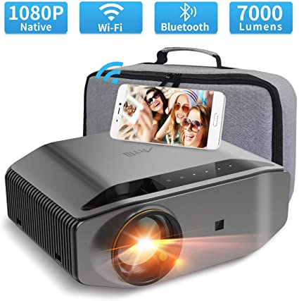 1080P Projector - Artlii Energon 2 Full HD WiFi Bluetooth Projector Support 4K, 7000L 300" Display, Compatible with TV Stick, HDMI, iPhone, Android for Home Theater, PPT Presentation