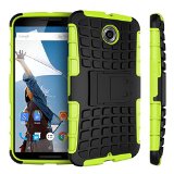 roocase Nexus 6 Case - roocase BLOK Armor Hybrid Nexus 6 2014 Dual Layer Rugged Case Cover with Kickstand roocase for Google Nexus 6 Phone 59-inch 2014 Green