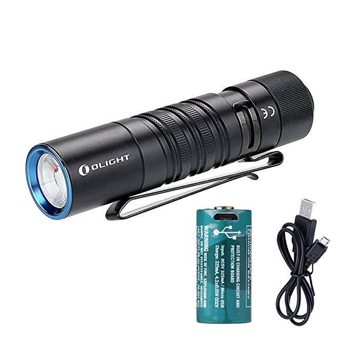 Olight M1T Raider 500 Lumens Tactical Flashlight with Luminus SST40 LED, Micro USB Rechargeable RCR123A Battery Included, Tail Switch Compact EDC Light for Indoor Outdoor
