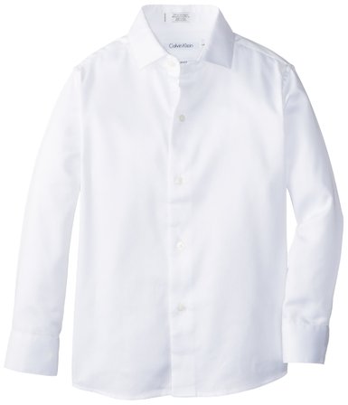 Calvin Klein Boys' Solid Long-Sleeve Button-Down Shirt