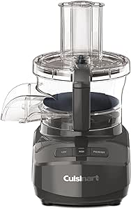 Cuisinart 9-Cup Continuous Feed Food Processor with Fine and Medium Reversible Shredding and Slicing Disc, Universal Blade, Continuous-Feed Attachment, and In-Bowl Storage (Gray)