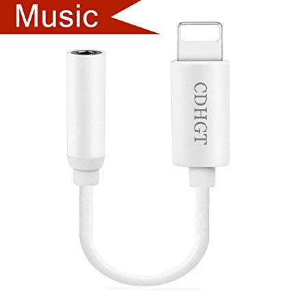 Lightning to 3.5mm Headphone Jack Adapter for iPhone 7/7 Plus iPhone 8/8 Plus iPhone X/ 10 iPod iTouch iPad and More, Aux Audio Jack, Music and Volume Control, Support iOS 10.3/11 or Later