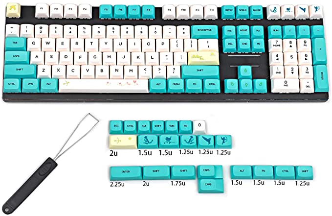 YMDK 129 Key Spring Scenes Dye Sub ZDA Ball Shape PBT Keycap Similar to XDA for MX Keyboard 104 87 61 Melody 96 KBD75 FC980M SP64 GK64 Tada68 (Only Keycap)