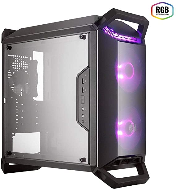 Cooler Master MasterBox Q300P – RGB mATX Mini Tower Case for Portable Gaming with Full Side Panel Display, Clean Routing, and Multiple Cooling Options