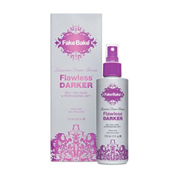 Fake Bake Flawless Darker Self-Tanning Liquid with Professional Mitt, 6 Ounces