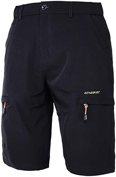 EXEKE Men's Stretch Cargo Shorts Lightweight Quick-Dry Hiking Shorts