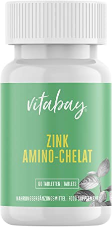 Zinc Amino-Chelat 120 portions of 15 mg of zinc (Elemental Content) per Half Tablet – Highly dosed – 60 Tablets