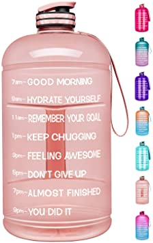 Venture Pal Large 128oz/74oz Leakproof BPA Free Fitness Sports Water Bottle with Motivational Time Marker to Ensure You Drink Enough Water Throughout The Day