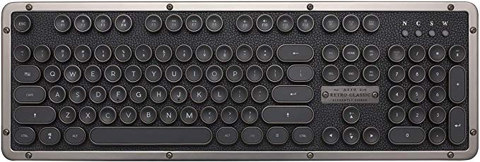 Azio Retro Classic Bluetooth (Gunmetal) - Luxury Vintage Backlit Mechanical Keyboard