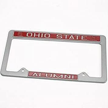 Ohio State Buckeyes Alumni Metal License Plate Frame - Pewter Look Design
