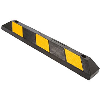 36" Rubber Block Parking Curb for Driveway or Garage