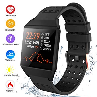 Bluetooth Smart Watch Fitness Tracker, Activity Tracker Heart Rate Sleep Monitor Message Reminder Pedometer Sport Watches Compatible with iOS Android Phones SmartWatch IP67 Waterproof for Men Women