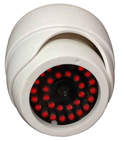 UniquExceptional UDC8-white, Indoor Dummy, Fake Dome Security Cameras with 30 Illuminating Nightime LEDs
