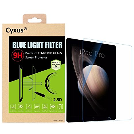 Cyxus Blue Light UV Filter [Sleep Better] [Anti Eye Strain] Premium Tempered Glass 9H Hardness Film Screen Protector for Apple iPad Pro 12.9" (Scratch Proof)