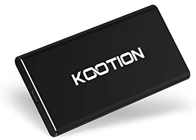 KOOTION 500GB Portable External SSD Read/Write Speed up to 500MB/s & 450MB/s High Speed Transfer USB 3.1 Type-c Drive Ultra-Slim Mobile Solid State Drive for Laptop, Tablet, PC and Phone, Black