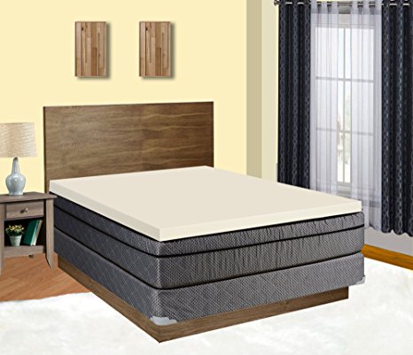 Continental Sleep, High Density 1-inch Foam Mattress Topper , Queen Size