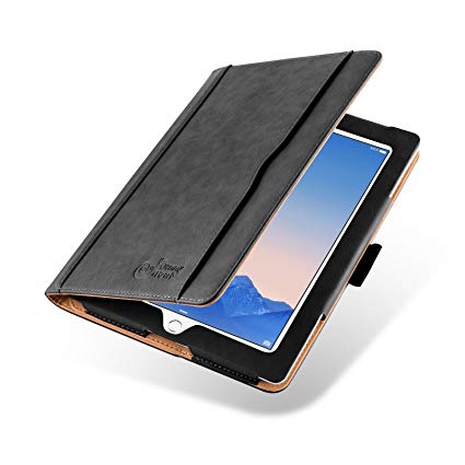 iPad 4 Case - The Original Black & Tan Leather Smart Cover for iPad 4 (with Retina Display), iPad 3 & iPad 2