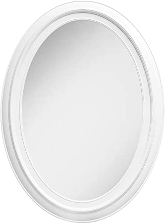 KOHROS Oval Polystyrene Frame Wall Mirrors for Bedroom,Bathroom,Living Room Mirrors (21.8" H x 29.8" W)