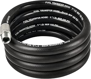 EVIL ENERGY 1" Fuel Transfer Hose,Farm Fuel Hose for Dispensing Diesel Gasoline Kerosene Biodiesel 12FT