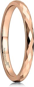 King Will Tungsten Carbide Wedding Ring for Men Women Promise Ring for Couple 2mm/4mm/6mm Black/Silver/Gold/Rose Gold Multi-faceted Shining Luster High Polished Wedding Band Comfort Fit