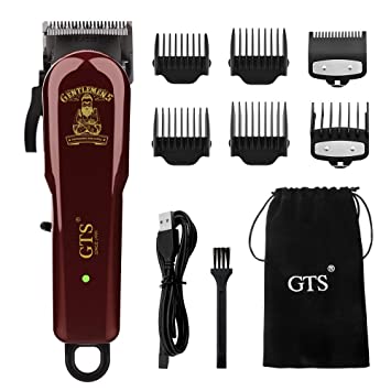 Hair Clippers Cordless Hair Trimmer Professional Haircut &Home Barbers Grooming Kit. Hair Trimmer with Low Noise Adjustable Cordless Rechargeable Grooming Kit for Men, Home, Barber.(Brown-red)
