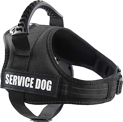 Pawshoppie Real Reflective Service Dog Vest Harness with 2 Free Removable Service Dog and 2 “Emotional Support’’ Patches, Woven Polyester & Nylon, Comfy Soft Padding (M(Girth:25-31''), Black)