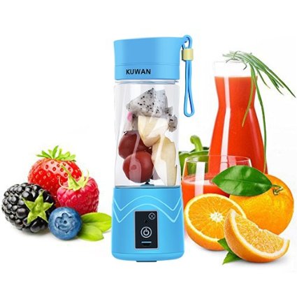 KUWAN Portable Juicer Cup Rechargeable Battery Juice Blender 380ml USB Electric Fruit Juicer