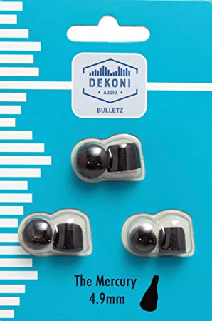 Dekoni Audio Moldable Foam Ear Tips Premium Memory Foam Isolation Earphone Tips - 4.9mm 3 Pack SM MED Lrg Sample Pack Black (EPZ-MERCURY-PL)