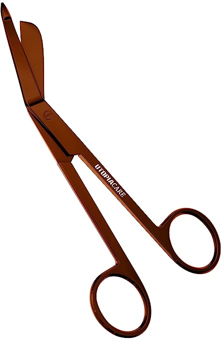 Utopia Care Medical Scissors - EMT and Trauma Shears - 5.5 Inch Nursing and Surgical Scissors - Stainless Steel Bandage Scissors for Nurses (Bronze)