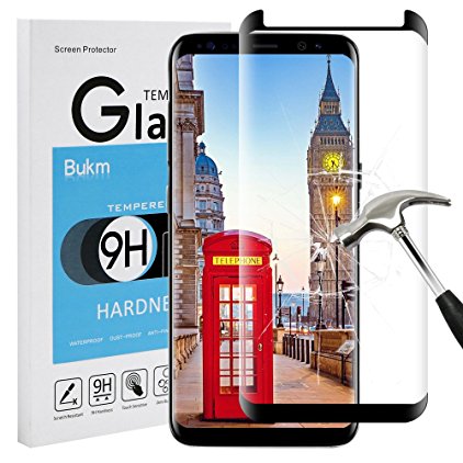 Tempered Glass Screen Protector for Samsung Galaxy S8,Bukm Screen Protector for Galaxy S8 Anti-Scratch,HD Clear,Bubble Free,High Touch Sensitivity,Anti-Fingerprint